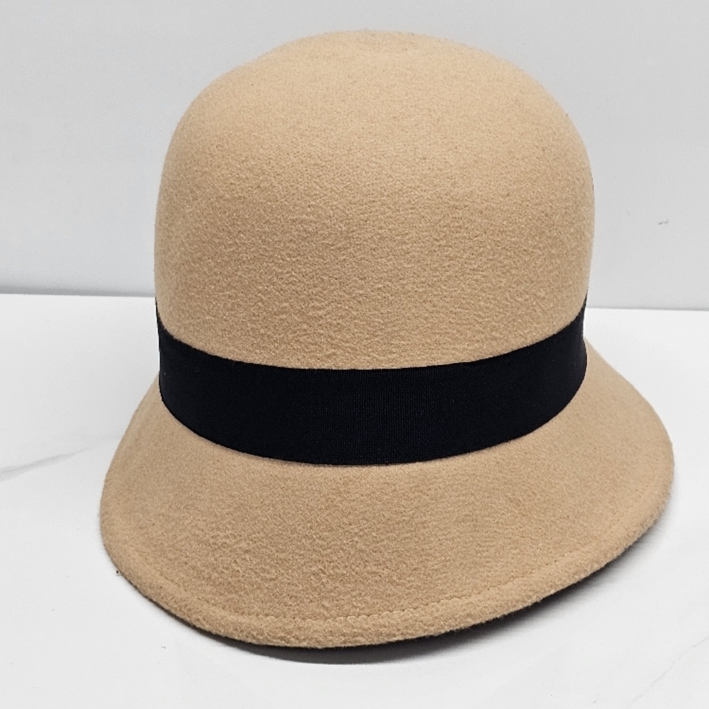 Elegant Beige Hat with Black Band